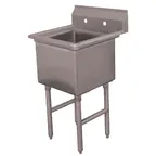 image of Advance Tabco FC-1-1818 23" One Compartment Sink, 18"W x 18"L Bowl Without Drainboards