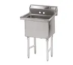 image of Advance Tabco FC-1-1824-X 23" One Compartment Sink, 18"W x 24"L Bowl Without Drainboards
