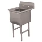 image of Advance Tabco FC-1-3624-X 41" One Compartment Sink, 36"W x 24"L Bowl Without Drainboards