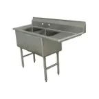 image of Advance Tabco FC-2-2030-18R Two Compartment Sink, 20"W x 30"L Bowl With Right-Hand Drainboard