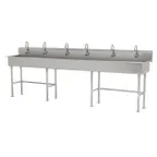 image of Advance Tabco FC-FM-120EF 120" Freestanding Multi-Station Hand Sink with e-Faucet - 16 gauge