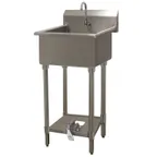 image of Advance Tabco FC-FM-2721FV 27" Freestanding Hand Sink without Faucet - Single Foot Valve / 16 g