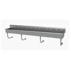 image of Advance Tabco FC-WM-120 120" Wall Mounted Multi-Station Hand Sink without Faucet - 16 gauge