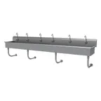 image of Advance Tabco FC-WM-120EF 120" Wall Mounted Multi-Station Hand Sink with e-Faucet - 16 gauge