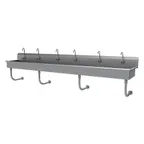 image of Advance Tabco FC-WM-120EFADA 120" Wall Mounted Multi-Station Hand Sink with e-Faucet - 16 gauge