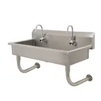 image of Advance Tabco FC-WM-40EF 40" Wall Mounted Multi-Station Hand Sink with e-Faucet - 16 gauge