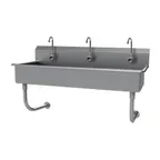 image of Advance Tabco FC-WM-60EF 60" Wall Mounted Multi-Station Hand Sink with e-Faucet - 16 gauge