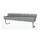 image of Advance Tabco FC-WM-80 80" Wall Mounted Multi-Station Hand Sink without Faucet - 16 gauge