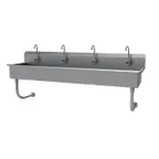 image of Advance Tabco FC-WM-80EF 80" Wall Mounted Multi-Station Hand Sink with e-Faucet - 16 gauge