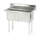 image of Advance Tabco FE-2-1620-X 37" Two Compartment Sink, 16"W x 20"L Bowl Without Drainboard