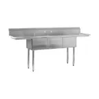 image of Advance Tabco FE-3-1620-18RL-X 84" Three Compartment Sink, 16"W x 20"L Bowl With 2 Drainboards