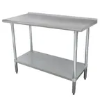 image of Advance Tabco FMSLAG-243-X 36" Open Base Work Table w/ Undershelf, 1-1/2" Backsplash - 16 G / Flyer