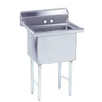image of Advance Tabco FS-1-1620 21" One Compartment Sink, 16"W x 20"L Bowl Without Drainboards