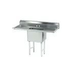 image of Advance Tabco FS-1-4824-24RL 96" One Compartment Sink, 48"W x 24"L Bowl With 2 Drainboards