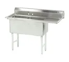 image of Advance Tabco FS-2-1824-18R 56" Two Compartment Sink, 18"W x 24"L Bowl With Right-Hand Drainboard