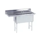 image of Advance Tabco FS-2-2030-24L 66" Two Compartment Sink, 20"W x 30"L Bowl With Left-Hand Drainboard