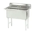 image of Advance Tabco FS-2-2424 53" Two Compartment Sink, 24"W x 24"L Bowl Without Drainboard