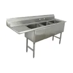 image of Advance Tabco FS-3-1620-18L 68" Three Compartment Sink, 16"W x 20"L Bowl With Left-Hand Drainboard