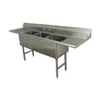 image of Advance Tabco FS-3-3024-36RL 162" Three Compartment Sink, 30"W x 24"L Bowl With 2 Drainboards