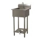 image of Advance Tabco FS-FM-2219FV 23" Freestanding Hand Sink without Faucet - Single Foot Valve / 14 g