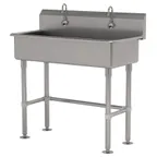 image of Advance Tabco FS-FM-40EF 40" Freestanding Multi-Station Hand Sink with e-Faucet - 14 gauge