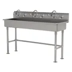 image of Advance Tabco FS-FM-60-ADA-F 60" Freestanding Multi-Station Hand Sink with Wrist Faucet - 14 gauge