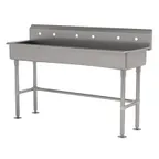 image of Advance Tabco FS-FM-60-ADA 60" Freestanding Multi-Station Hand Sink without Faucet - 14 gauge