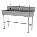 image of Advance Tabco FS-FM-60EF 60" Freestanding Multi-Station Hand Sink with e-Faucet - 14 gauge