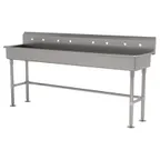 image of Advance Tabco FS-FM-80-ADA 80" Freestanding Multi-Station Hand Sink without Faucet - 14 gauge