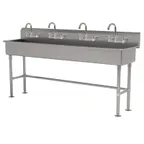 image of Advance Tabco FS-FM-80-F 80" Freestanding Multi-Station Hand Sink with Faucet - 14 gauge
