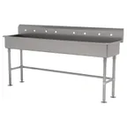 image of Advance Tabco FS-FM-80 80" Freestanding Multi-Station Hand Sink without Faucet - 14 gauge