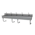 image of Advance Tabco FS-WM-100EF 100" Wall Mounted Multi-Station Hand Sink with e-Faucet - 14 gauge