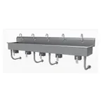 image of Advance Tabco FS-WM-100KV 100" Wall Mounted Multi-Station Hand Sink without Faucet-Knee Valves/14 g