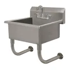 image of Advance Tabco FS-WM-2721-F 27"  Wall Mounted Hand Sink with Faucet - 14 gauge
