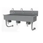 image of Advance Tabco FS-WM-60KV 60" Wall Mounted Multi-Station Hand Sink without Faucet-Knee Valves/14 g