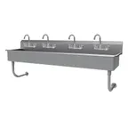 image of Advance Tabco FS-WM-80-F 80" Wall Mounted Multi-Station Hand Sink with Faucet - 14 gauge