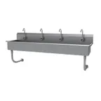 image of Advance Tabco FS-WM-80EF 80" Wall Mounted Multi-Station Hand Sink with e-Faucet - 14 gauge