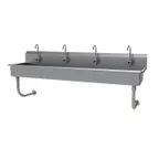 image of Advance Tabco FS-WM-80EFADA 80" Wall Mounted Multi-Station Hand Sink with e-Faucet - 14 gauge