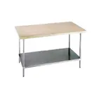 image of Advance Tabco H2G-304 Maple Top Work Table, 48"W X 30"D