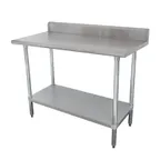 image of Advance Tabco KSLAG-244-X 48" Open Base Work Table w/ Undershelf, 5" Backsplash / 16 Ga. Top - Flyer