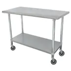 image of Advance Tabco MSLAG-305C-X 60" Stainless Steel Top 54" - 62" Work Table