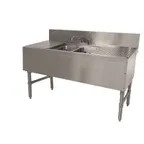 image of Advance Tabco PRB-24-42C 48" Underbar Sink Units, 2 Compartment with 2 Drainboards