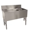 image of Advance Tabco PRB-24-42R 48" Underbar Sink Units, 2 Compartment with Left Drainboard
