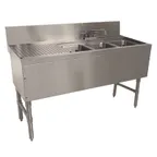 image of Advance Tabco PRB-24-53R 60" Underbar Sink Units, 3 Compartment with Left Drainboard