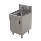 image of Advance Tabco PRHSC-19-18 18" Free Standing Underbar Hand Sink Unit w/ Cabinet Base & Hinged Door