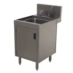 image of Advance Tabco PRHSC-24-18 18" Free Standing Underbar Hand Sink Unit w/ Cabinet Base & Hinged Door