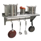 image of Advance Tabco PS-12-84 Stainless Steel Wall Mounted Shelf with Pot Rack - 84" x 12"