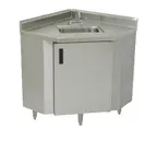 image of Advance Tabco SHK-1735 35" Freestanding Corner Cabinet Hand Sink with Faucet - 18 gauge