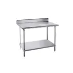 image of Advance Tabco SKG-362 24" Open Base Work Table, Stainless Steel Base / 5" Backsplash
