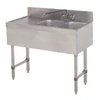 image of Advance Tabco SLB-42R 48" Underbar Sink Units, 2 Compartment with Left Drainboard